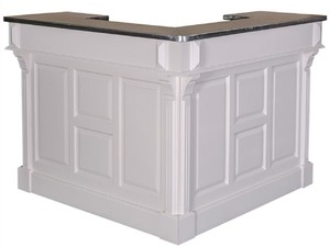 Casa Padrino Landhausstil Theke Grau / Silber 140 x 140 x H. 107 cm - Thekentisch mit verzinkter Platte und 2 Schubladen - Landhausstil M�bel