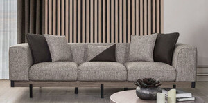 Casa Padrino Luxus 4er Sofa Grau / Braun / Schwarz 270 x 96 x H. 75 cm - Wohnzimmer Sofa - Hotel Sofa - Wohnzimmer M�bel - Hotel M�bel - Luxus M�bel - Luxus Einrichtung - Wohnzimmer Einrichtung