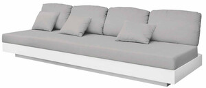 Casa Padrino Luxus 4er Gartensofa Grau / Matt Wei� 280 x 90 x H. 70 cm - Wetterbest�ndiges Garten Terrassen Sofa - Hotel M�bel - Luxus Qualit�t