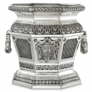 Casa Padrino Luxus Barock Deko Weink�hler Antik Silber H. 30 cm - Hotel Deko