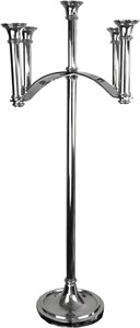 Casa Padrino Luxus Kerzenhalter Silber 47 x 47 x H. 101,5 cm - Art Deco Aluminium Kerzenstnder
