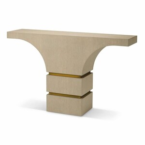 Casa Padrino Luxus Konsole Beige / Messing 130 cm - Luxus Hotel M�bel