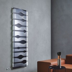 Casa Padrino Luxus LED Wandheizung Schwarz / Wei� H. 182 cm - Made in Italy