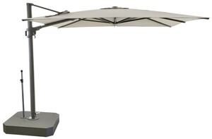 Casa Padrino Luxus Ampelschirm Anthrazit / Grau - Quadratischer Freiarm Sonnenschirm mit 360 Grad Drehfu� - 300 x 300 cm