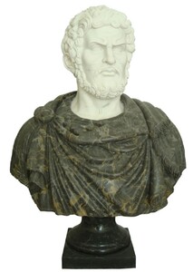 Casa Padrino Luxus Antik Stil Marmor B�ste R�mer Gr�n / Creme H. 80 cm