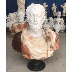 Casa Padrino Luxus Antik Stil Marmor B�ste R�mer Wei� / Bunt / Schwarz H. 80 cm