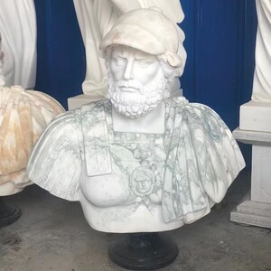 Casa Padrino Luxus Antik Stil Marmor B�ste R�mer Wei� / Gr�n / Schwarz - Garten Deko