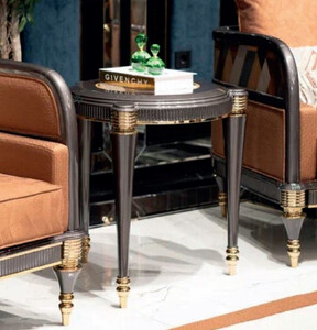 Casa Padrino Luxus Art Deco Beistelltisch Grau / Mehrfarbig / Gold - Massivholz Wohnzimmer Beistelltisch - Art Deco Wohnzimmer M�bel - Luxus Wohnzimmer M�bel