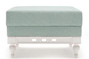 Casa Padrino Luxus Jugendstil Hocker Mintgrn / Wei 62 x 62 x H. 47 cm - Luxus Qualitt