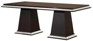 Casa Padrino Luxus Esstisch Dunkelbraun 200 x 100 x H. 79 cm - Verspiegelter Massivholz K�chentisch - Esszimmer M�bel - Luxus M�bel - Luxus Einrichtung