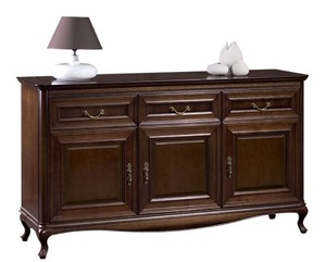 Casa Padrino Luxus Jugendstil Kommode mit 3 T�ren und 3 Schubladen Dunkelbraun 166,1 x 45,6 x H. 95 cm - Luxus Qualit�t