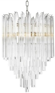 Casa Padrino Luxus Art Deco Kronleuchter Silber  42 x H. 61,5 cm - Hotel & Restaurant Kronleuchter