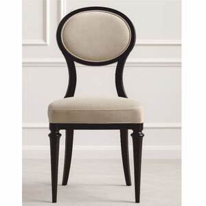 Casa Padrino Luxus Art Deco Esszimmer Stuhl Beige / Schwarz H. 97 cm - Made in Italy