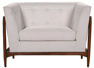 Casa Padrino Luxus Art Deco Lounge Salon Sessel Wei� / Dunkelbraun 113 x 78 x H. 83 cm - Art Deco Wohnzimmer M�bel - Luxus Qualit�t