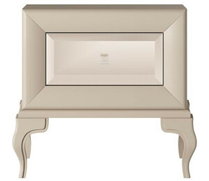 Casa Padrino Luxus Art Deco Nachttisch Beige / Braun 70 x 42 x H. 65 cm - Verspiegelter Beistelltisch mit Schublade - Luxus Schlafzimmer M�bel - Luxus Art Deco M�bel