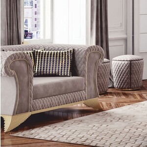 Casa Padrino Luxus Art Deco Sessel Grau / Gold - Wohnzimmer & Hotel M�bel