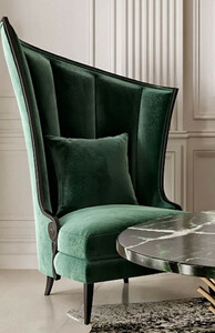 Casa Padrino Luxus Art Deco Sessel Rechts Gr�n / Schwarz - Art Deco Wohnzimmer & Hotel Sessel - Art Deco Wohnzimmer & Hotel M�bel - Luxus Kollektion