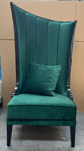 Casa Padrino Luxus Art Deco Sessel Rechte Seite Gr�n / Schwarz - Wohnzimmer Sessel - Hotel Sessel - Wohnzimmer M�bel - Hotel M�bel - Luxus Art Deco M�bel