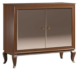Casa Padrino Luxus Art Deco Sideboard Dunkelbraun 108,7 x 43,5 x H. 95,5 cm - Massivholz Schrank mit 2 verspiegelten T�ren - Art Deco Wohnzimmer M�bel