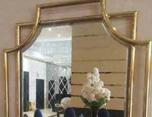 Casa Padrino Luxus Art Deco Wandspiegel Gold 58,5 x 4 x H. 89 cm - Eleganter Wohnzimmer Spiegel mit Metallrahmen - Schlafzimmer Spiegel - Garderoben Spiegel - Luxus Art Deco Mbel