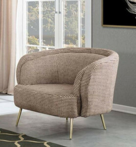 Casa Padrino Luxus Art Deco Wohnzimmer Sessel Braun / Grau / Gold 85 x 90 x H. 100 cm - Wohnzimmer M�bel - Art Deco M�bel