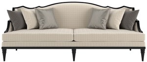 Casa Padrino Luxus Art Deco Wohnzimmer Sofa Beige / Schwarz 260 x 100 x H. 87 cm - Luxus Qualitt - Art Deco Mbel