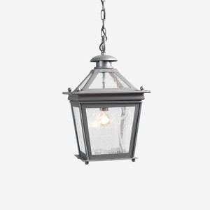 Casa Padrino Luxus Au�en H�ngeleuchte Laterne Grau B. 45 x H. 68 cm - Handgefertigte Laterne aus Schmiedeeisen - Luxus Kollektion - Edel & Prunkvoll