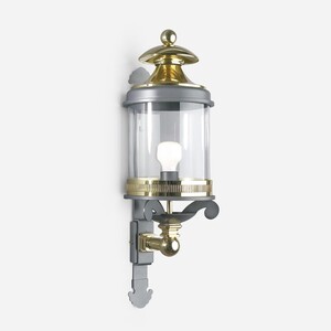 Casa Padrino Luxus Au�en Laterne Grau  22 x H. 68 cm - Handgefertigte Laterne aus Schmiedeeisen - Luxus Kollektion - Edel & Prunkvoll