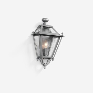 Casa Padrino Luxus Au�en Laterne Grau B. 27 x H. 44 cm - Handgefertigte Laterne aus Schmiedeeisen - Luxus Kollektion - Edel & Prunkvoll