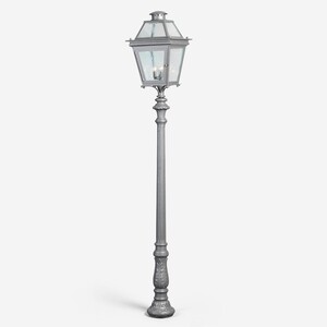 Casa Padrino Luxus Au�en Laterne Grau H. 58 cm - Handgefertigte Laterne aus Schmiedeeisen - Luxus Kollektion - Edel & Prunkvoll