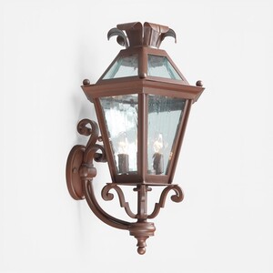 Casa Padrino Luxus Au�en Laterne Rostbraun B. 56 x H. 150 cm - Handgefertigte Laterne aus Schmiedeeisen - Luxus Kollektion - Edel & Prunkvoll