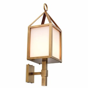 Casa Padrino Luxus Au�enwandleuchte Antik Messing / Wei� H. 86 cm - Luxus Au�enbeleuchtung