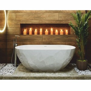 Casa Padrino Freistehende Luxus Badewanne Hochglanz Wei� 165 cm - Badezimmer M�bel