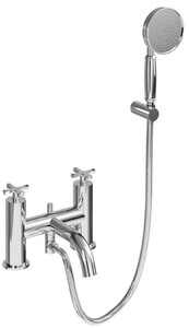 Casa Padrino Luxus Badewannenarmatur Silber - Messing Badewannen Armatur mit Handbrause - Luxus Badezimmer Zubeh�r