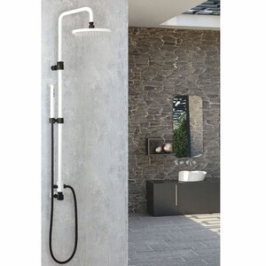 Casa Padrino Luxus Badezimmer Duschgarnitur Wei� / Schwarz - Made in Italy