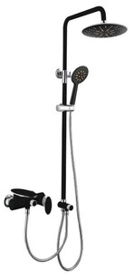 Casa Padrino Luxus Badezimmer Duschgarnitur Schwarz / Silber - Luxus Qualit�t