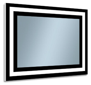 Casa Padrino Luxus Badezimmer Spiegel Schwarz 80 x 2,8 x H. 60 cm - Rechteckiger Wandspiegel mit LED Beleuchtung - Badezimmer Mbel - Badezimmer Accessoires - Luxus Mbel