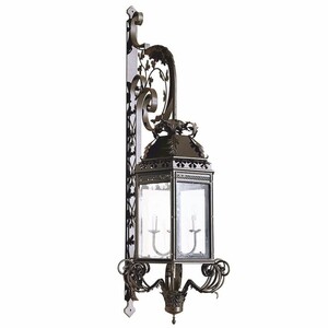 Casa Padrino Luxus Barock Au�enwandleuchte Braun H. 150 cm - Barock Au�enbeleuchtung