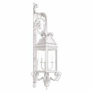 Casa Padrino Luxus Barock Au�enwandleuchte Wei� H. 150 cm - Barock Au�enbeleuchtung