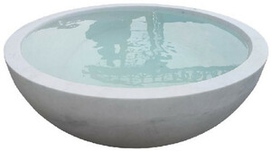 Casa Padrino Luxus Badewanne Wei�  150 x H. 60 cm - Runde Freistehende Marmor Badewanne - Luxus Marmor Badezimmer Accessoires