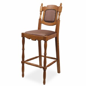 Casa Padrino Luxus Barock Massivholz Barstuhl Braun H. 112 cm - Barock Bar M�bel