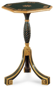 Casa Padrino Luxus Barock Beistelltisch Antik Gr�n / Antik Gold - Barockstil 3-Bein Massivholz Tisch mit 8-eckiger Tischplatte - Luxus M�bel im Barockstil - Luxus Qualit�t - Made in Italy