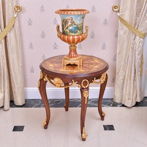 Casa Padrino Luxus Barock Beistelltisch Braun / Gold H. 62 cm - Barock M�bel - Made in Italy