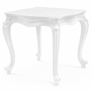 Casa Padrino Luxus Barock Massivholz Beistelltisch Wei� H. 60 cm - Barock M�bel