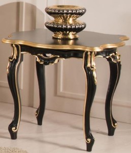 Casa Padrino Luxus Barock Beistelltisch Schwarz / Gold 62 x 62 x H. 57 cm - Edler Tisch im Barockstil - Barock Wohnzimmer M�bel