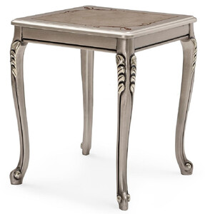 Casa Padrino Luxus Barock Beistelltisch Silber - Quadratischer Massivholz Tisch im Barockstil - Luxus Wohnzimmer M�bel im Barockstil - Barock M�bel - Edel & Prunkvoll