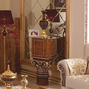 Casa Padrino Luxus Barock Beistelltisch Braun / Bronze H. 100 cm - Barockstil Mbel