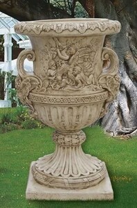 Casa Padrino Luxus Barock Blumentopf Antik Beige  85 x H. 140 cm - Made in Italy