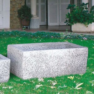 Casa Padrino Luxus Blumenk�bel Grau 97 cm - Garten Deko Pflanzentopf - Made in Italy