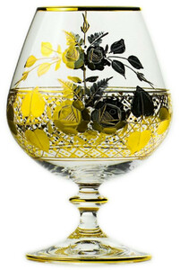 Casa Padrino Luxus Barock Brandy Glas 6er Set Gold  9 x H. 14,5 cm - Handgefertigte und handgravierte Cognac Glser - Hotel & Restaurant Accessoires - Luxus Qualitt